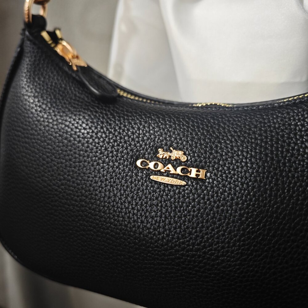Coach Lychee-Textured Leather Shoulder Bag - Picture 7 of 9